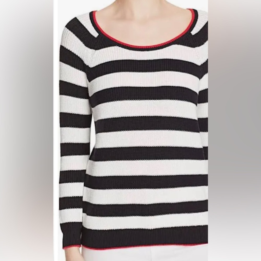 Soft Joie Striped Cotton Knit Sweater